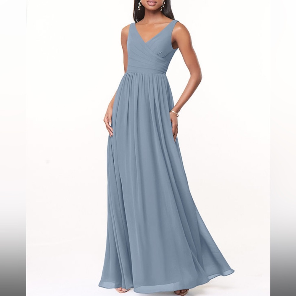 Keyla Dusty Blue Azazie Dress